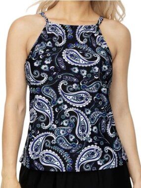 Island Escape Paisley Elegance Halter Underwire Tankini Top